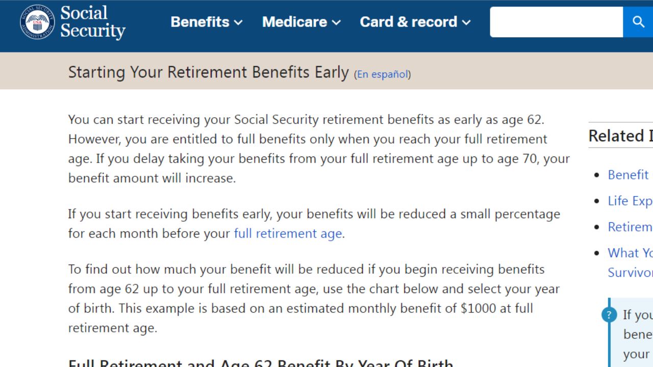 Social Security Retirement Age 2025